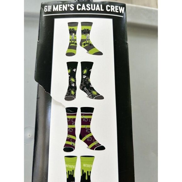 Beetlejuice the Movie  Socks 6 Pair CREW SOCKS Men Size 8-12 Bioworld - Picture 8 of 8